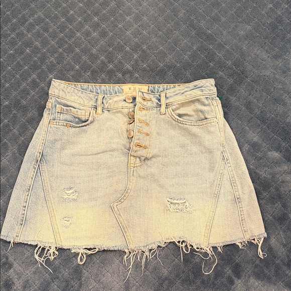 We The Free Dresses & Skirts - We The Free Light Blue Distressed Mini Skirt